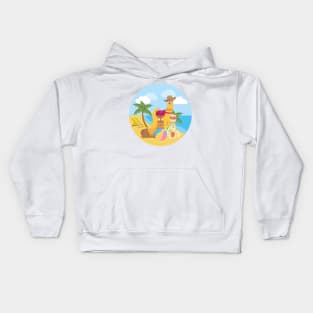 Llamas at the beach Kids Hoodie